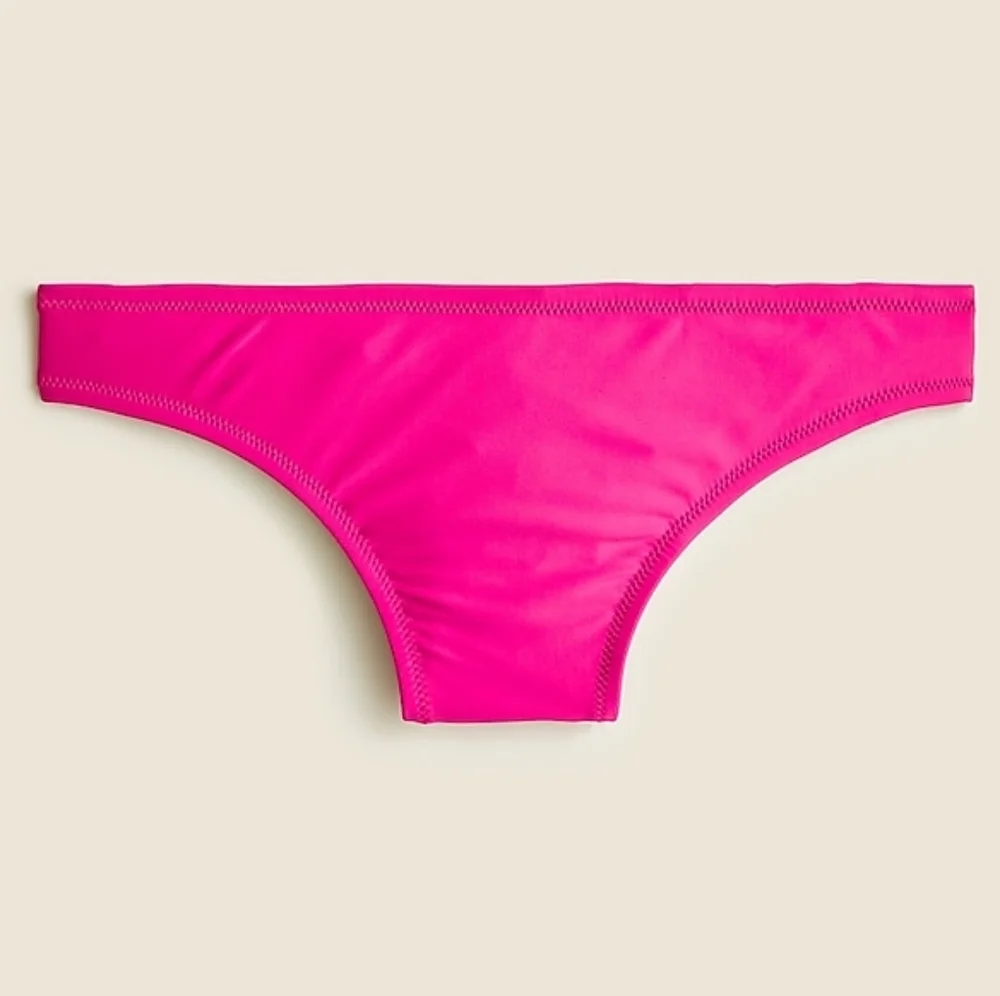 J.Crew Hipster Full Coverage Mid Rise Bikini Bottom, Xl, Pink